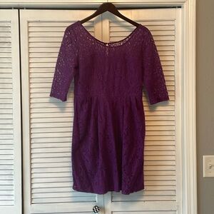 Purple lace Betsey Johnson dress, size 12, EUC